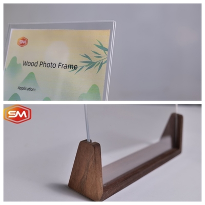 satın al Ekoloji dostu üst yükleme açık akrilik fotoğraf ekran çerçevesi özelleştirilmiş ahşap tabanla online manufacture