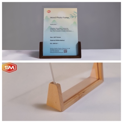 satın al A4 Açık Masaüstü Açık Akrilik Fotoğraf Çerçeve Ahşap Temelli online manufacture