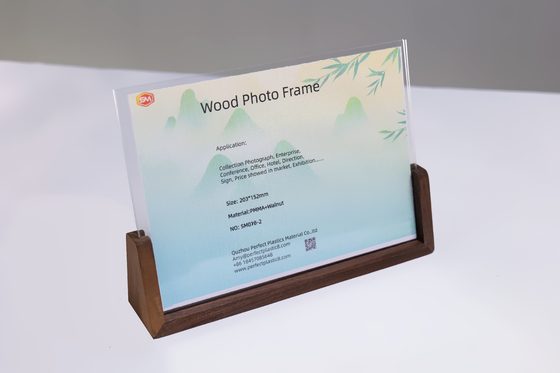 Modern 4 * 6 Inch Akrilik Tabela Sahibi Ev Ofisi İçin Ahşap Temelli Açık Resim Fotoğraf Çerçeveleri