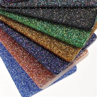 Parlak Renkli Duvar 3mm 4mm 5mm Plexiglass Glitter Mermer Parlaklığıyla Akrilik Yaprak