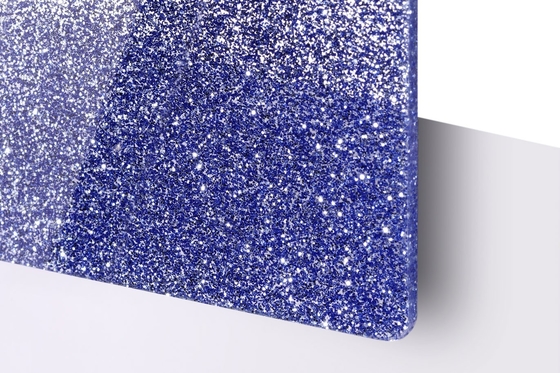 Renkli Parlak Şeffaf Plastik 8x4ft PMMA Glitter Akrilik Yapısal Dekorasyon