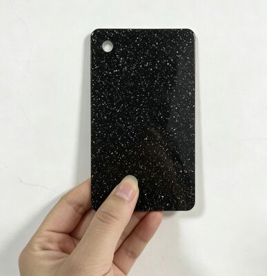 Siyah Parıltılı Mermer Parlayan 1220x2440mm Akrilik Levha Panel Kurulu